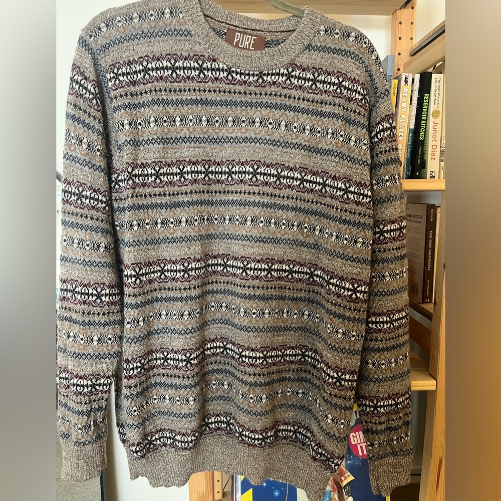 Pur Men's Crewneck Sweater - Gray and Brown